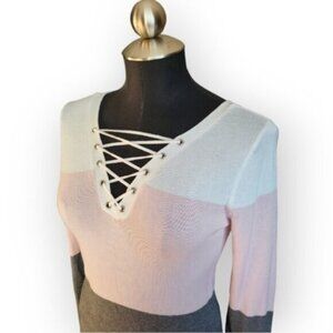 RICKI’S Pink  Colour Block Sweater Sz Small